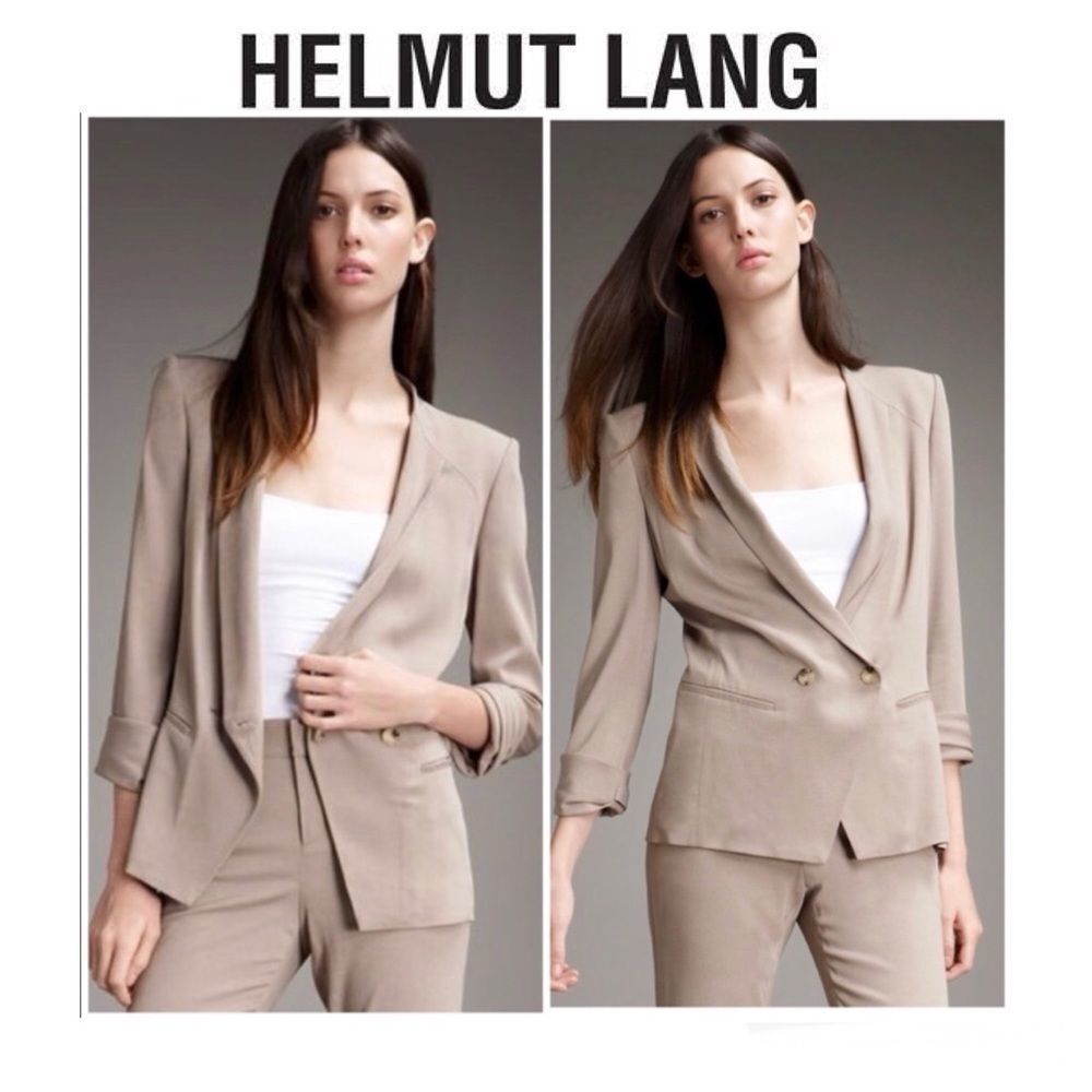 Helmet Lang taupe brown longsleeve blazer size 6